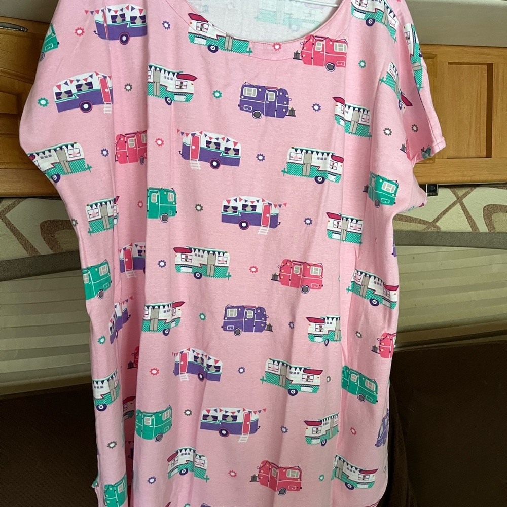 Nightshirt campers Pink cotton size xx